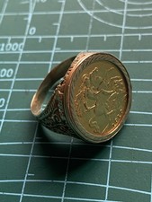Gold 1910 Half Sovereign Ring