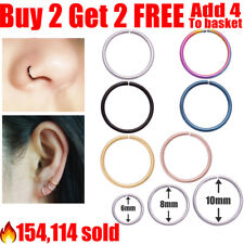 Surgical Steel Nose Ring Lip Nose Rings Cartilage Tragus Helix Ear Piercing Hoop