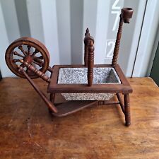 Vintage miniature wooden spinning wheel