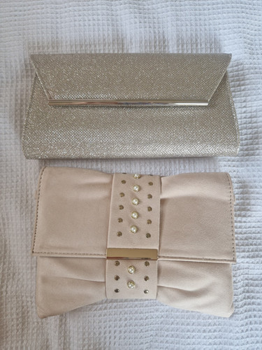 Next clutch bag beige silver - , +