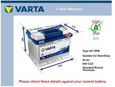 EFB Car Battery fits ROVER 218