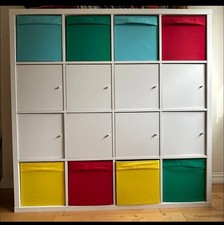 ikea kallax White File/display Book shelving unit With Doors And Toy Storage Box