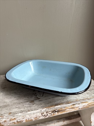 Vintage blue enamelware oven - blue,