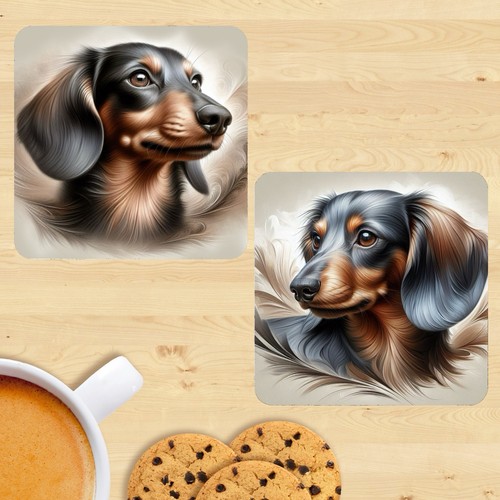 Dachshund dog coasters set of - dachshund,