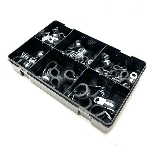 Rubber lined clip assortment - rubber,