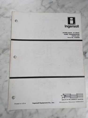Ingersoll tractor manual hydro - manual,