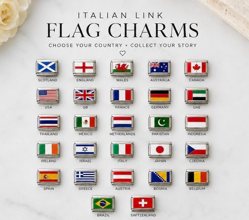 Italian link bracelet - link, flag