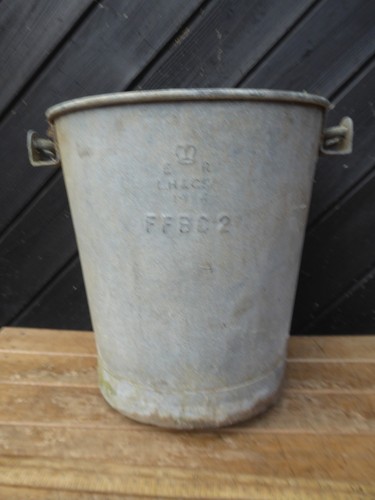 Vintage galvanised bucket with - vintage,
