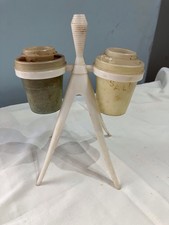 Vintage Tupperware Salt & Pepper Pots In Stand Retro 1970s