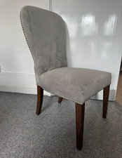 Grey Studded Velvet dining / dressing table chair 