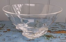 Steuben Glass Spiral Footed Bowl. Signed. Diameter 7ins. VGC.
