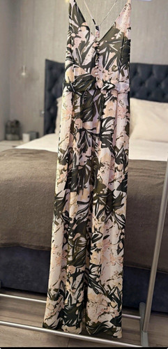 Beige green floral strappy - h&m, beige/green