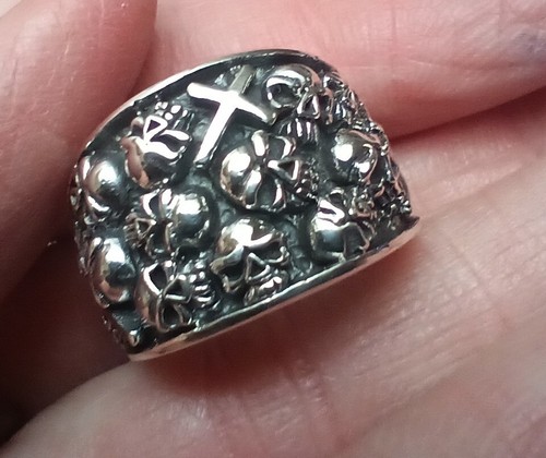 925 silver skull ring - 925,