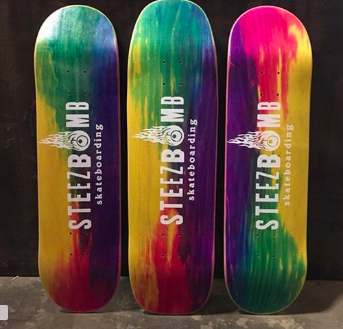Steezbomb tie dye skateboard - steezbomb,