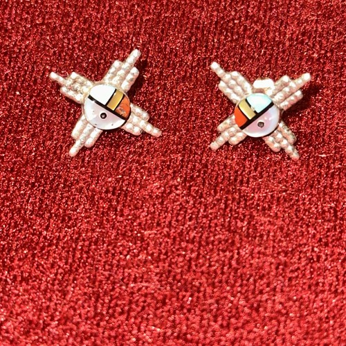 Zuni sun face - zuni, stud