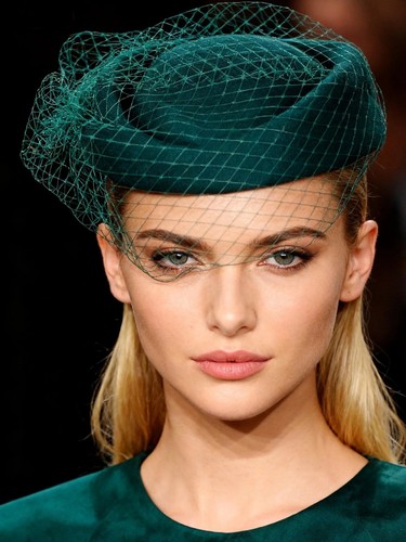 Women wool beret fascinator - wool,