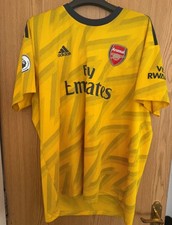 Arsenal Adidas 19/20 Men’s Yellow Football Away Jersey Shirt Aubameyang 14 XL