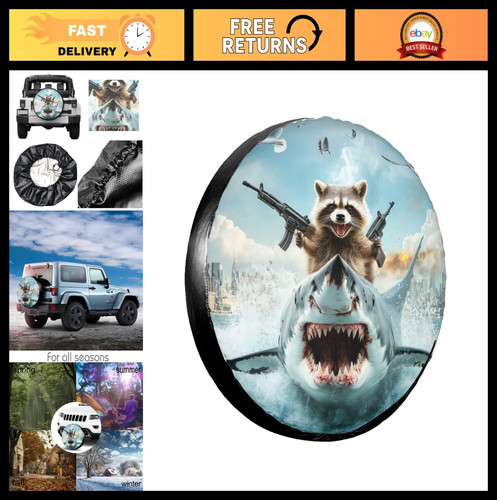 Funny raccoon riding shark - riding,
