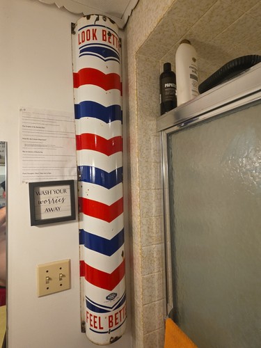 Porcelain barber pole - pole, marvy