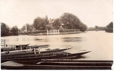 The Thames at Weybridge, Surrey old real photo postcard