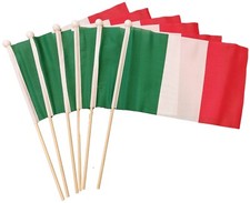 Italy Italian Hand Flag 6 Pack