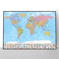 World Map Poster Laminated