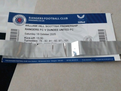 2025 ticket rangers dundee - ticket,
