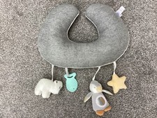 Nuby Penguin Polar Bear Tummy Time Baby Activity Pillow Grey & White Soft Plush