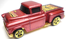 2000 HOT WHEELS '56 CHEVY FLASHSIDER CIRCUS RED 1:64 DIECAST 2 7/8" PICKUP TRUCK