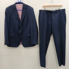 Savile Row Men's Wool Suit Size 44R W38 L32 Blue Formal 2 Piece RMF31-SM