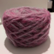 Knitting And Crochet Yarn Pink Grey Blend No Label 50g Soft Chunky