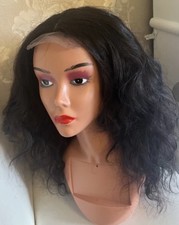 Ladies Wavy Centre Part Black Lace Front Wig women  