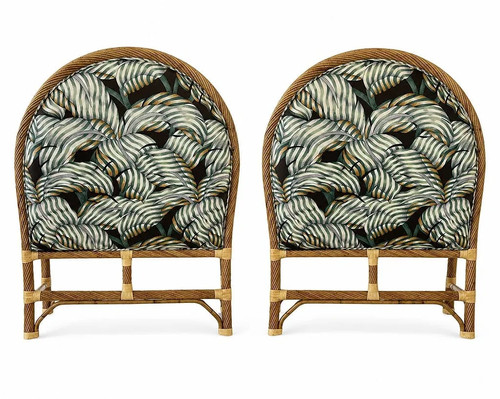 Pair vintage rattan twin - vintage,