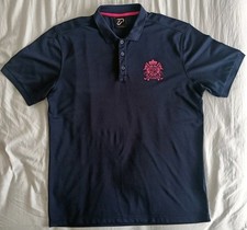 Ian Pouter Golf Polo Shirt Short Sleeve - Dark Blue - Size Small / Medium - VGC