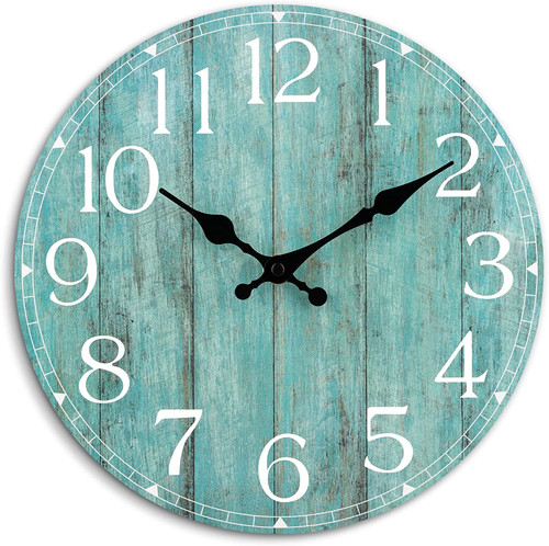 Wall clock teal silent - wall, clock,