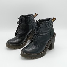 Dr Martens Persephone Platform Block Heels Size UK 5 Women's Black Leather RMF30