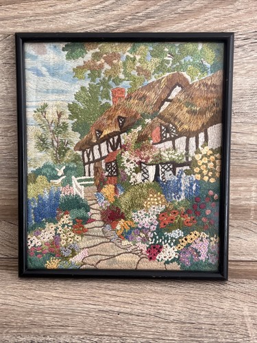 Vintage embroidery picture - vintage,