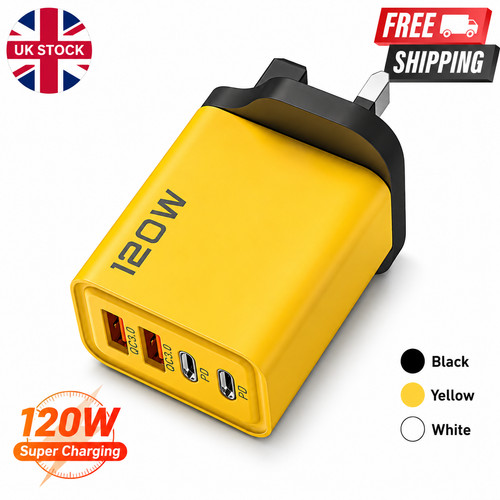 Port phone charger plug uk - 4-port,