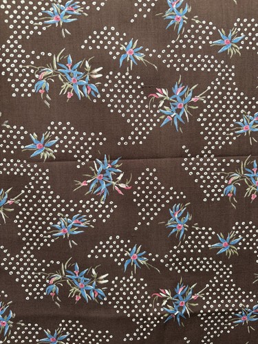 Vintage floral fabric 60s - floral,