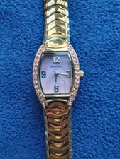 Gianni Ricci Classic Pink Rhinestone Gold  Tone Ladies Watch Seldom Warn If Ever