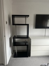 Dwell Designer Black Gloss Modern Shelving Unit