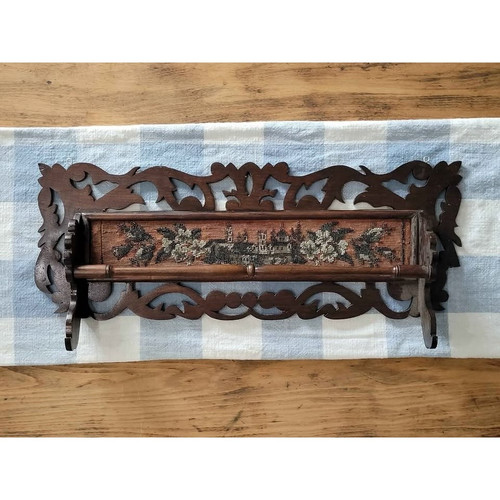 Antique victorian beaded towel - antique,