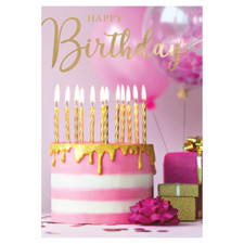 Pink cake candles musical - pink,
