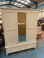 Furniture Village Grace White Wood Mirror Triple Wardrobe RRP £1195