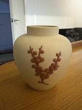Wedgwood Jasperware Yellow Primrose Prunus And Terracotta Vase