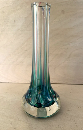 Selkirk glass vase green pink - selkirk,