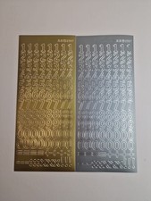 2 sheets of  "15mm Number" Peel-off stickers in Gold and Silver