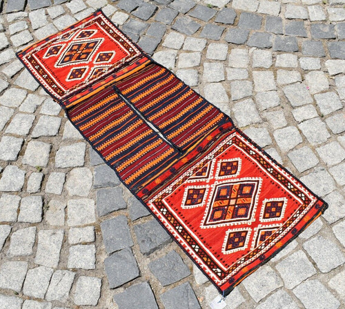 Fabulous antique saddlebag rug - fabulous,