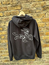 SPACE JAM Mens Hoodie Large Jumper Cotton Fleece Hooded Black Sweater