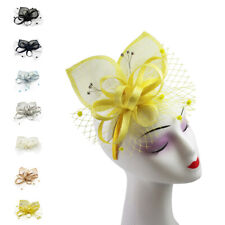 Women Fascinator Small Ribbon Mesh Hair Hat Headband Clip Wedding Royal Ascot